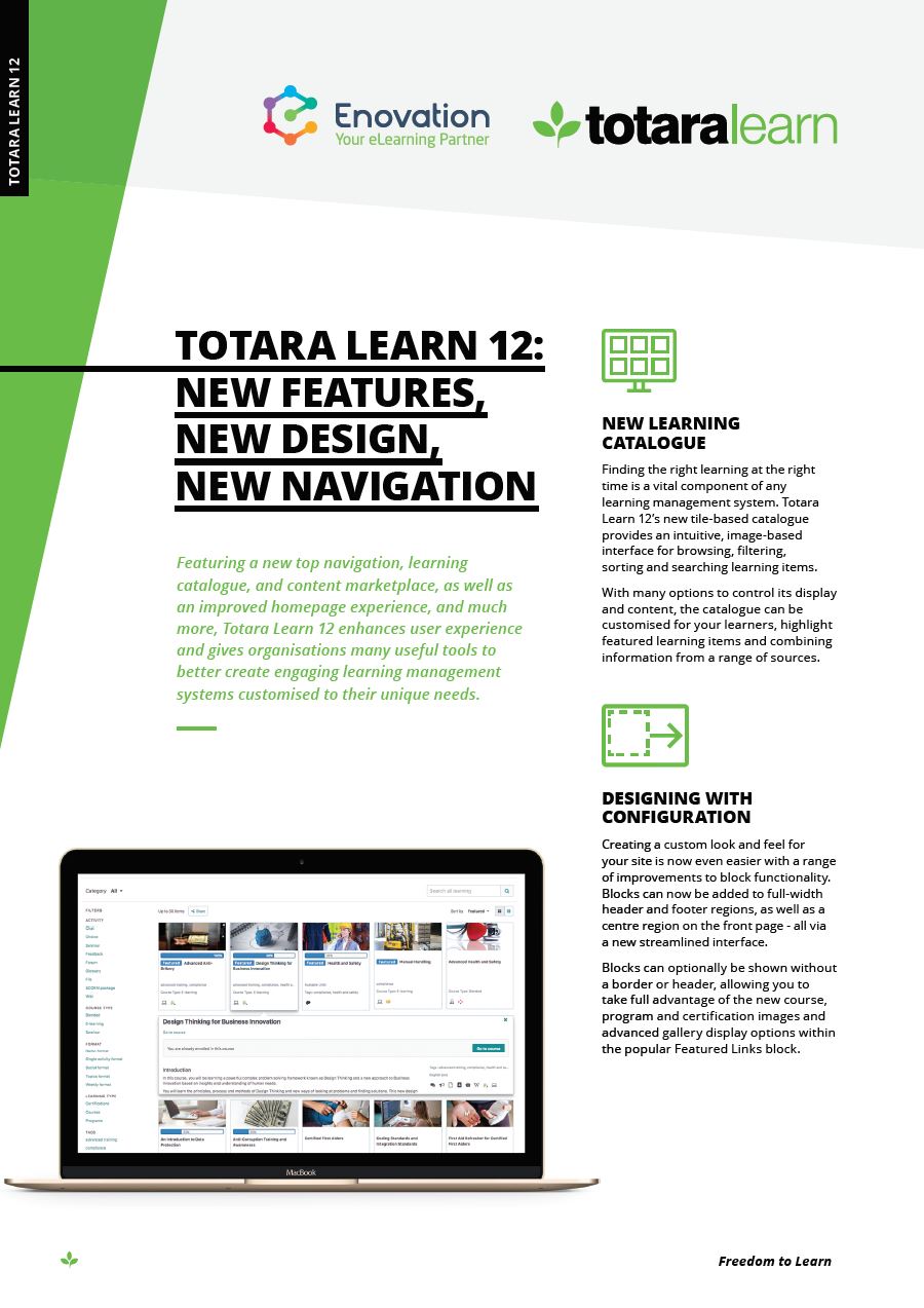 Totara Learn 12 Features