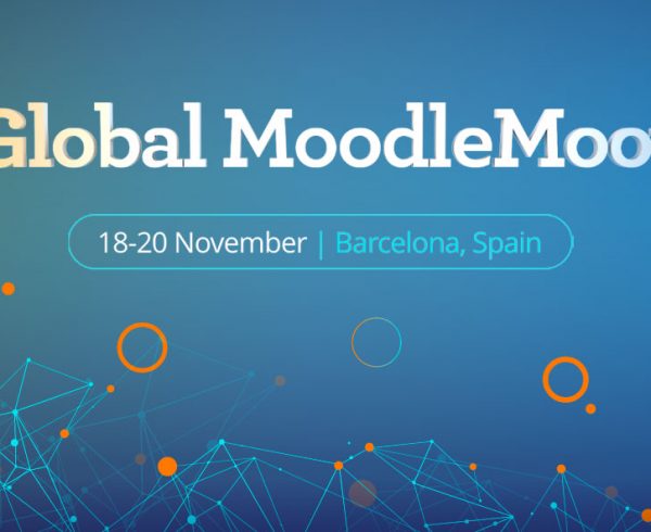 alt= blue background with atom motif with whote text spelling Global Moodle Moot"